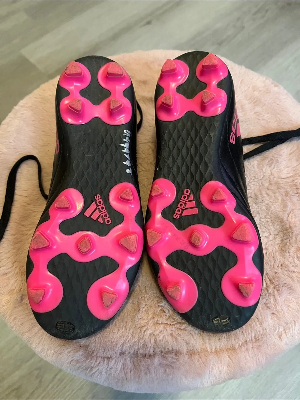 adidas Black Sneakers with Pink Stripes - kids.